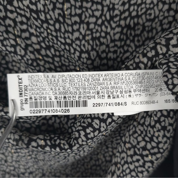 NWT ZARA Animal Print Mini Skirt Front Belt Gold Buckle Side Ruching 2297/741 S - Picture 15 of 15